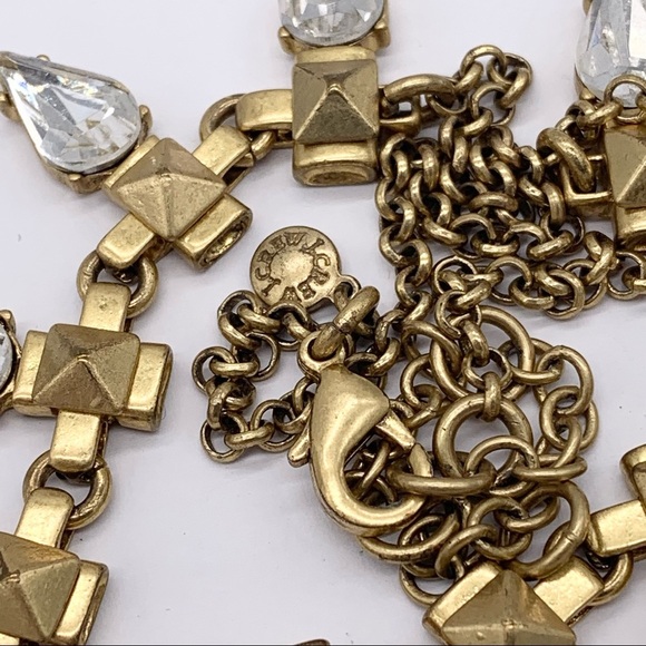 J. Crew Teardrop Jeweled Gold Necklace - Picture 3 of 3